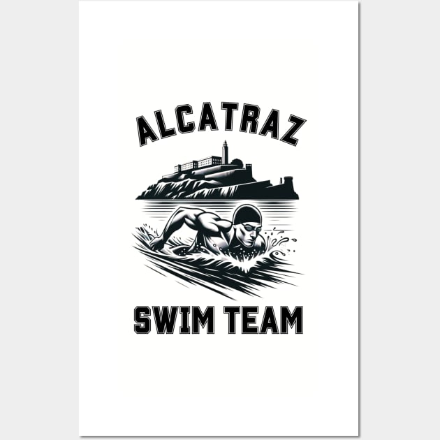 Alcatraz Swim Team | Funny Swim Team Swimming Logo Wall Art by blueduckstuff